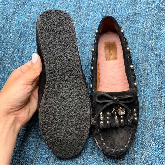 NWOT Coach Roccasin Slip On Sherpa Lined Moccasins - Picture 8 of 10